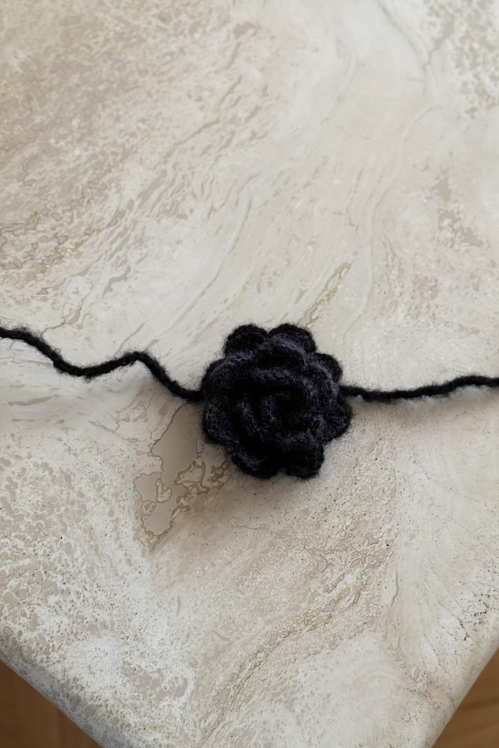 Choker Róża Jedwab & Alpaka - różne kolory